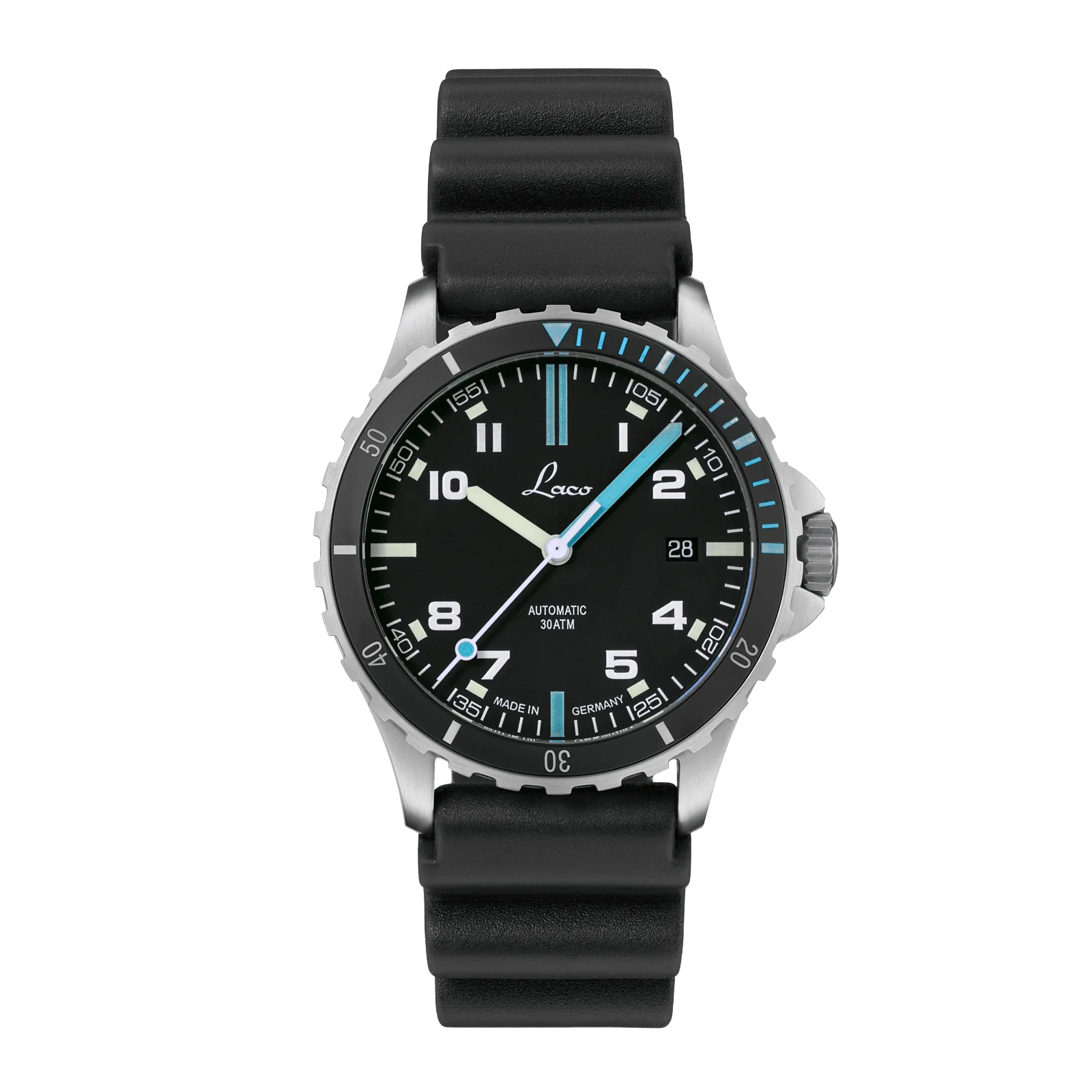 Laco Atlantik 39, ref. 862133, Black mat dial